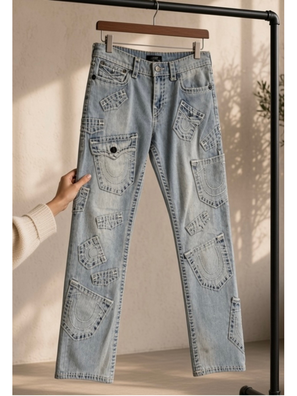 RARE Y2K NWT True Religion Ricky Relaxed Straight Super T Multi-Pocket Jeans 32